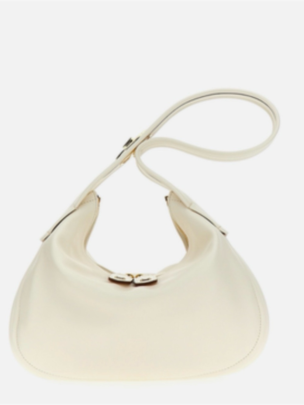 Valentino Garavani Ivory Large Leather Go Hobo Bag